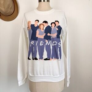 FRIENDS Couples  Pullover White Sweater Womens S